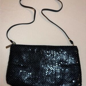 Whiting & Davis - Black Mesh Evening Bag Shoulder Purse Vintage Style
